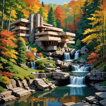 Дом над водопадом: Воплощение архитектурного модернизма в природе